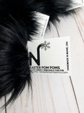 Black Beauty Lux Faux Fur Quick Connect Pom Pom