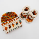 Pumpkin Patch Baby Bootie & Beanie set