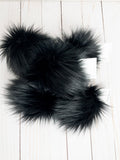 Black Beauty Lux Faux Fur Quick Connect Pom Pom