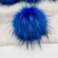Blue Raccoon Long Pile Super Lux Faux Fur Quick Connect Pom Pom
