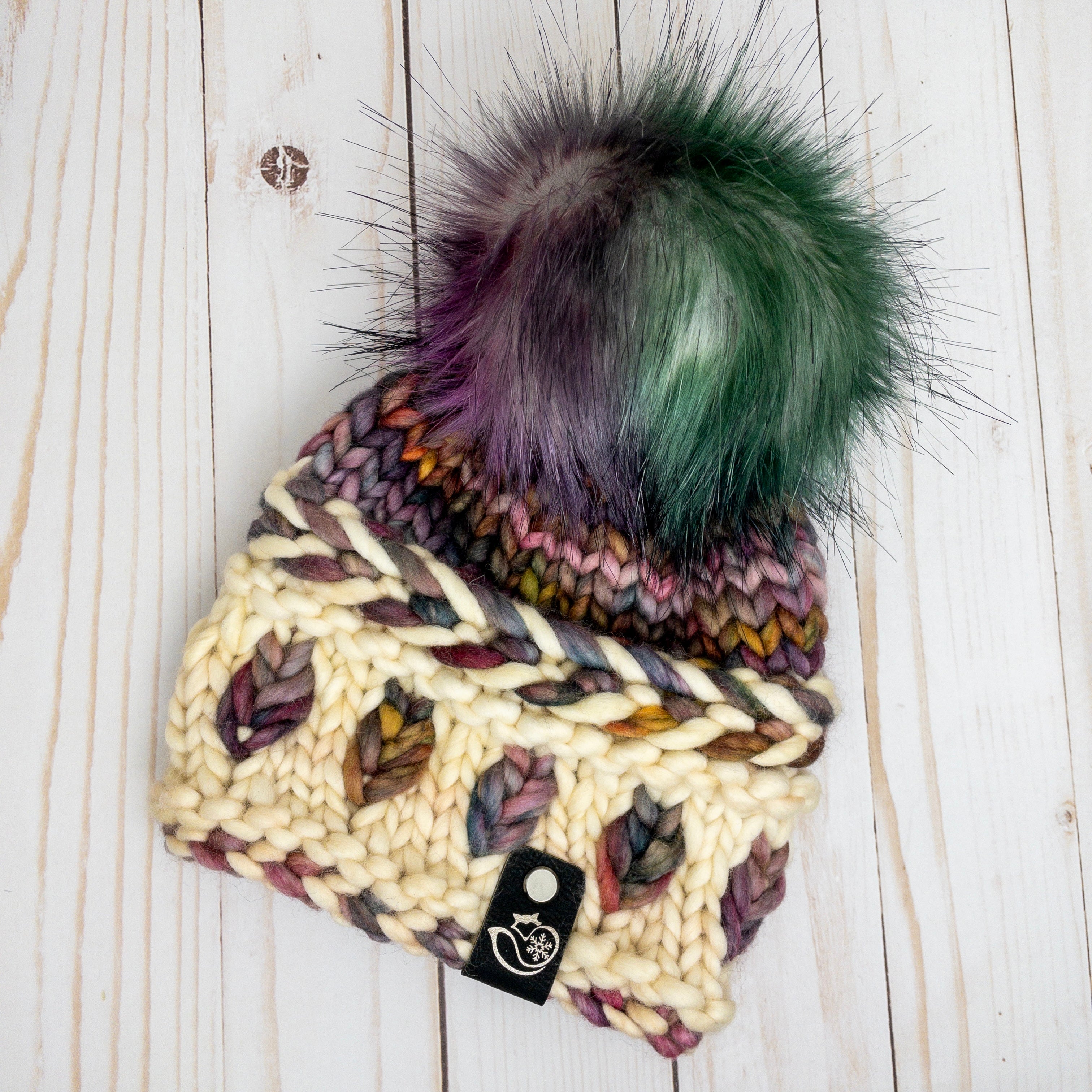 New Leaf Latvian Braid Brim Beanie in Piedras