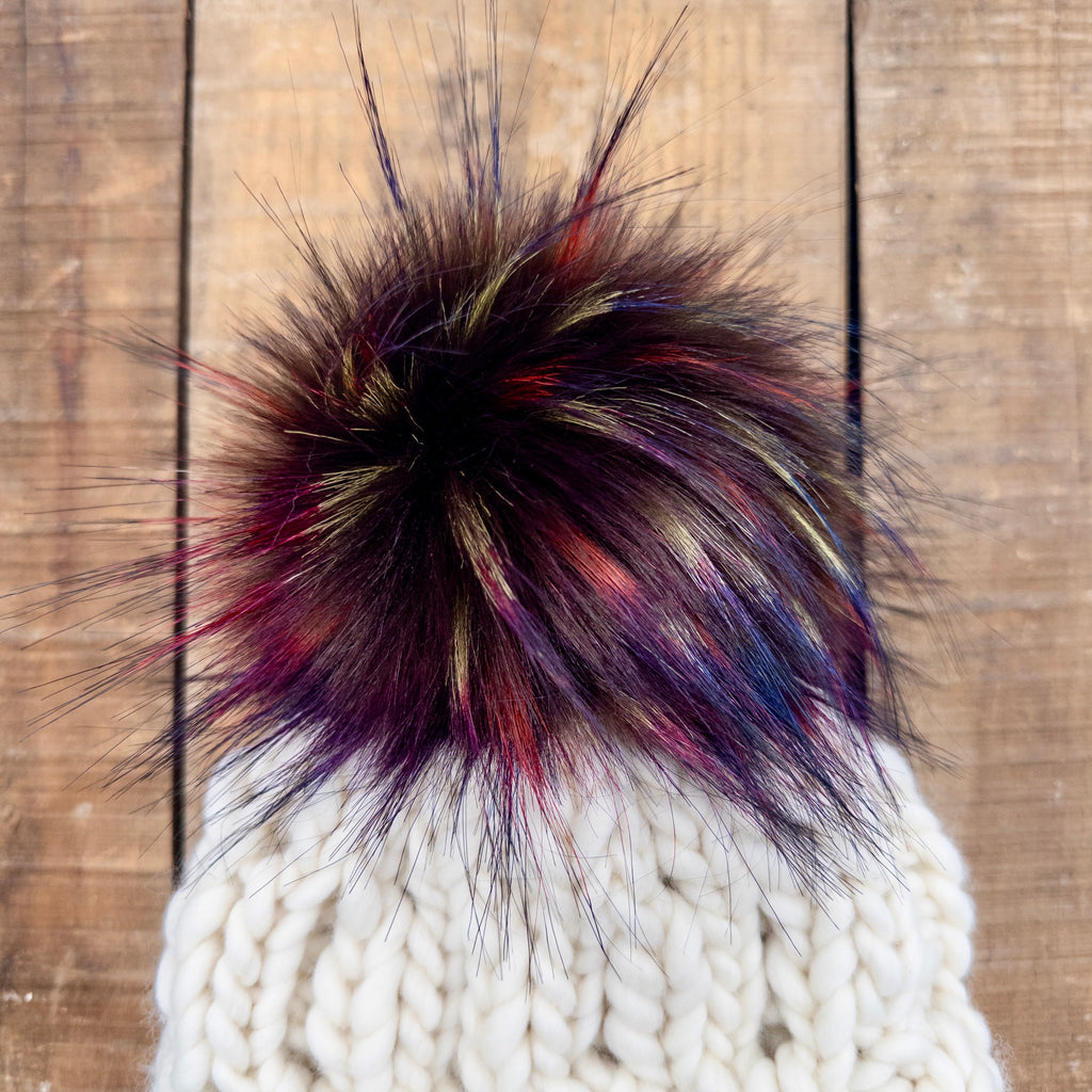 Rooster Long Pile Lux Faux Fur Quick Connect Pom Pom