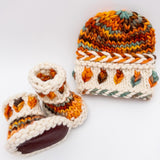 Pumpkin Patch Baby Bootie & Beanie set