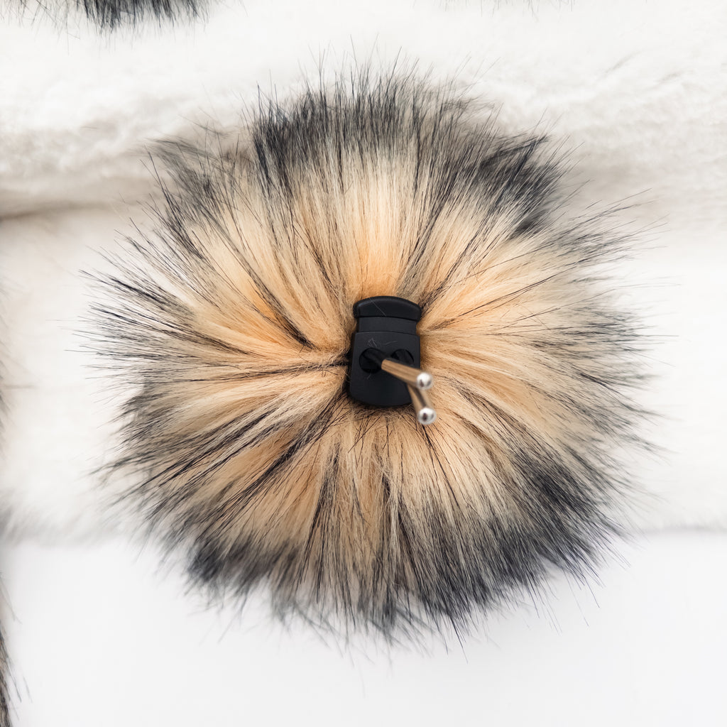 Blonde Arctic Husky Lux Faux Fur Quick Connect Pom Pom