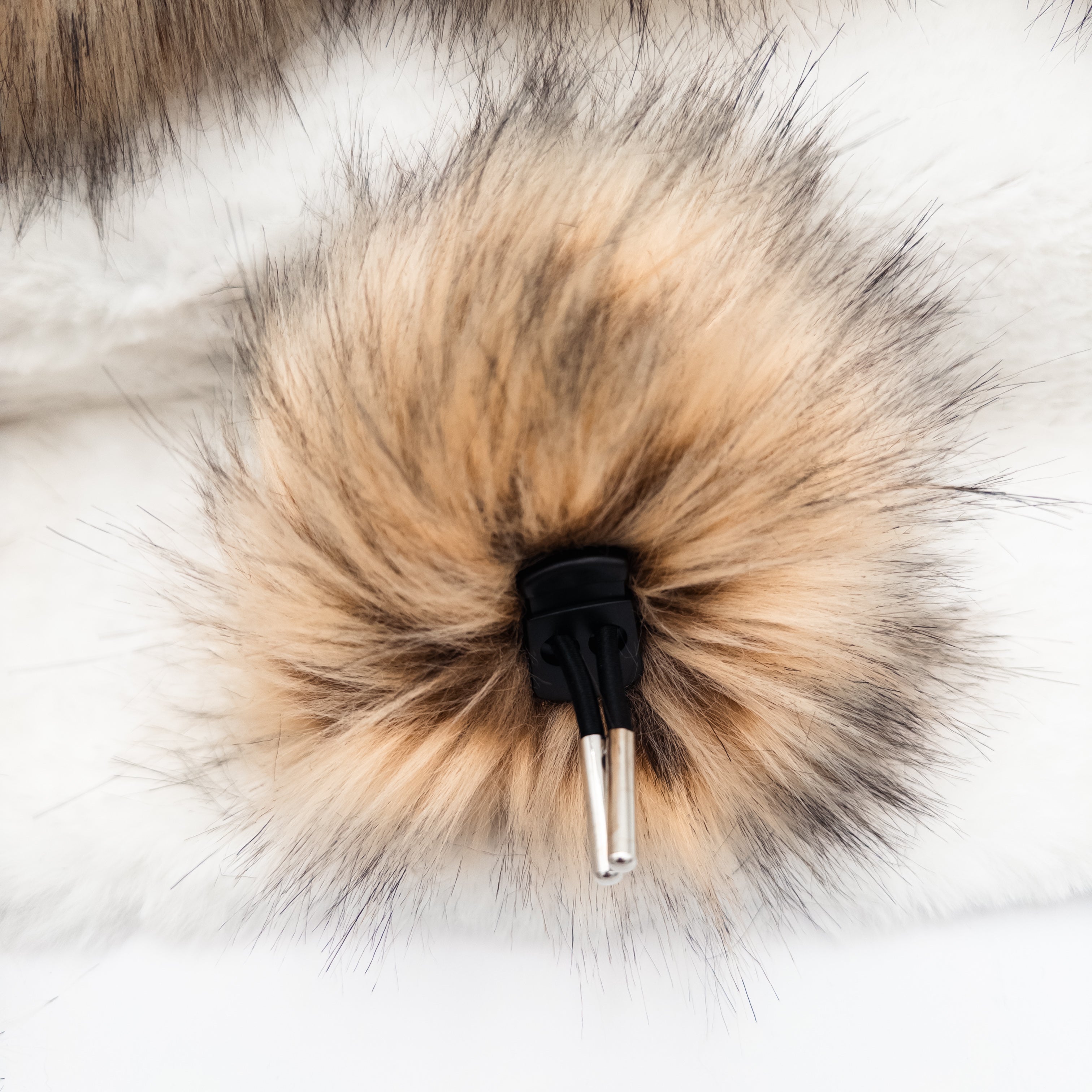Baby Tundra Wolf Lux Faux Fur Quick Connect Pom Pom