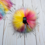 Rainbow Bright Lux Faux Fur Quick Connect Pom Pom