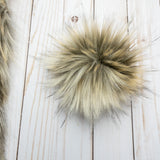 Mojave Desert Wolf Lux Faux Fur Quick Connect Pom Pom