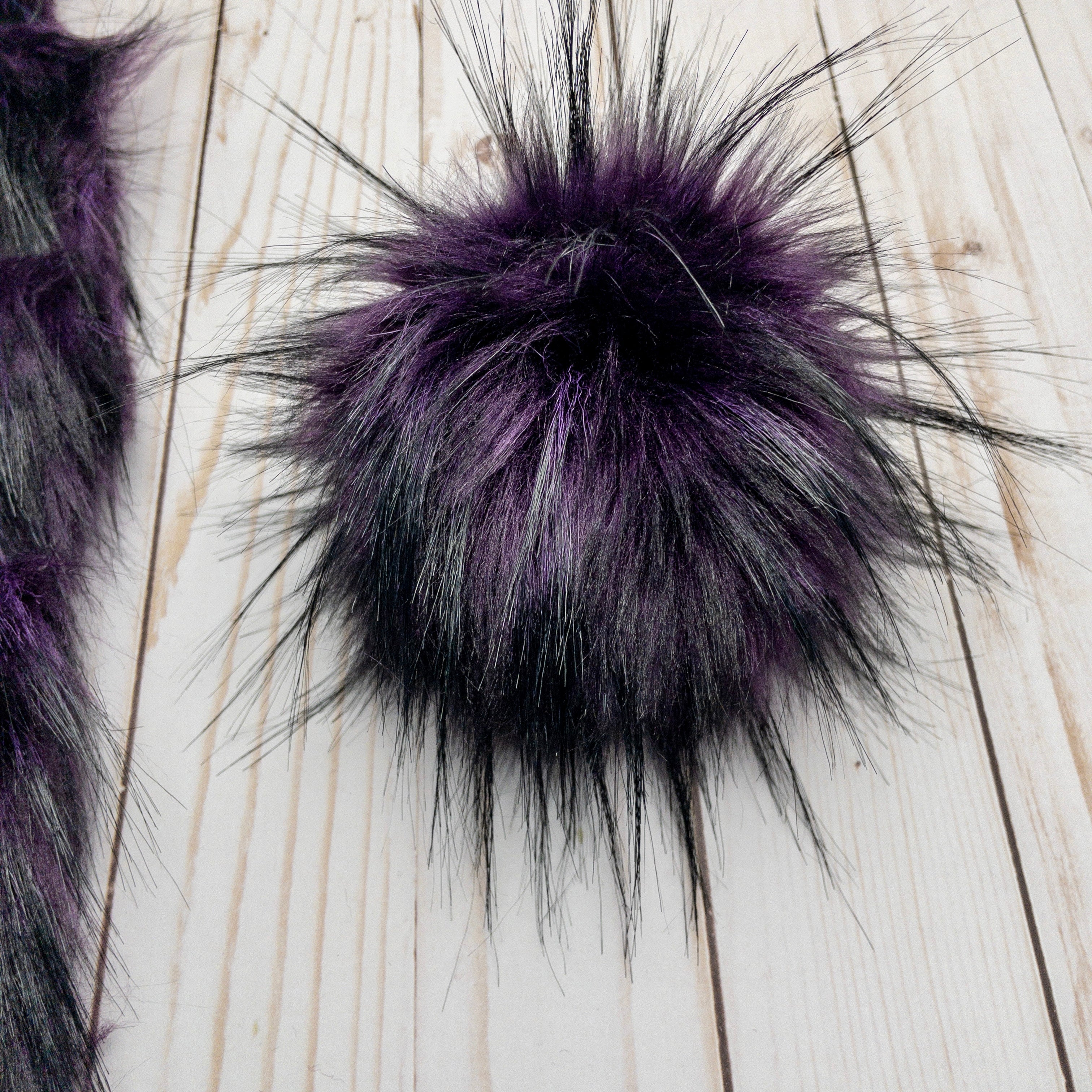 Plum Purple Husky Lux Faux Fur Quick Connect Pom Pom