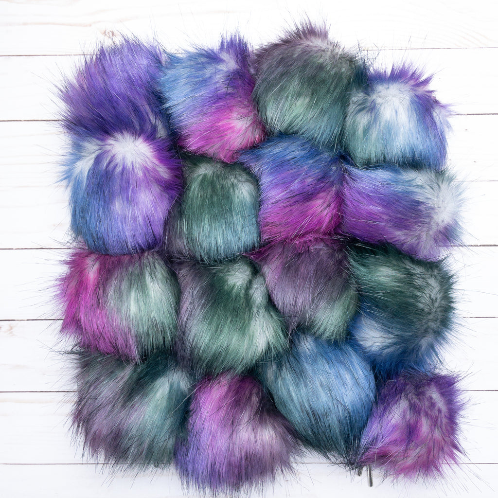 Aurora Borealis Lux Faux Fur Quick Connect Pom Pom