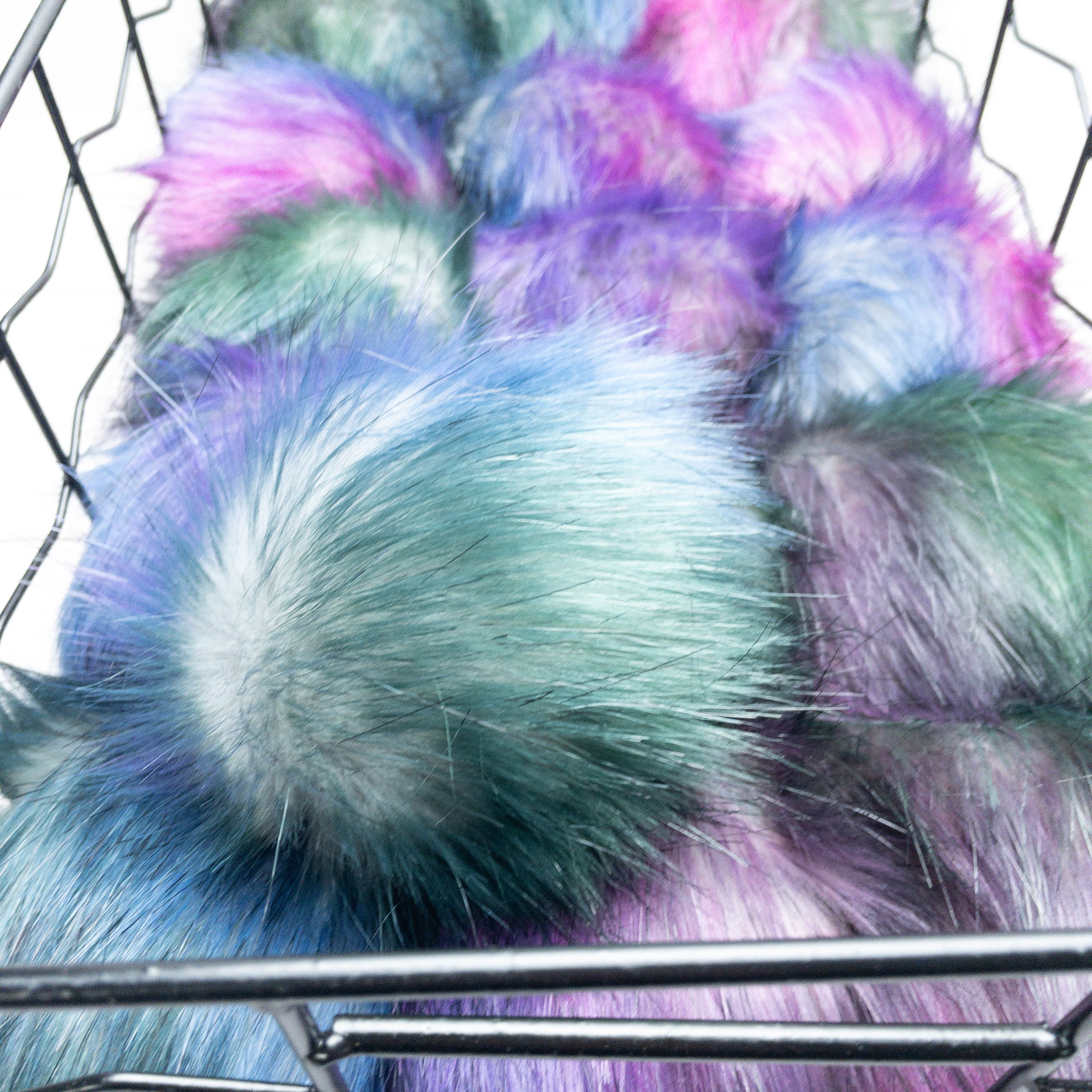 Aurora Borealis Lux Faux Fur Quick Connect Pom Pom