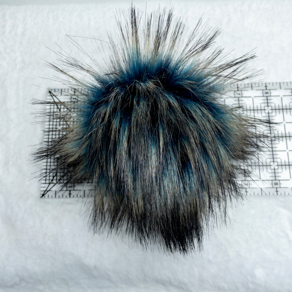 Blue Moonlit Walk Lux Faux Fur Quick Connect Pom Pom