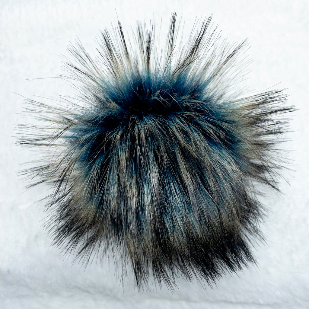 Blue Moonlit Walk Lux Faux Fur Quick Connect Pom Pom