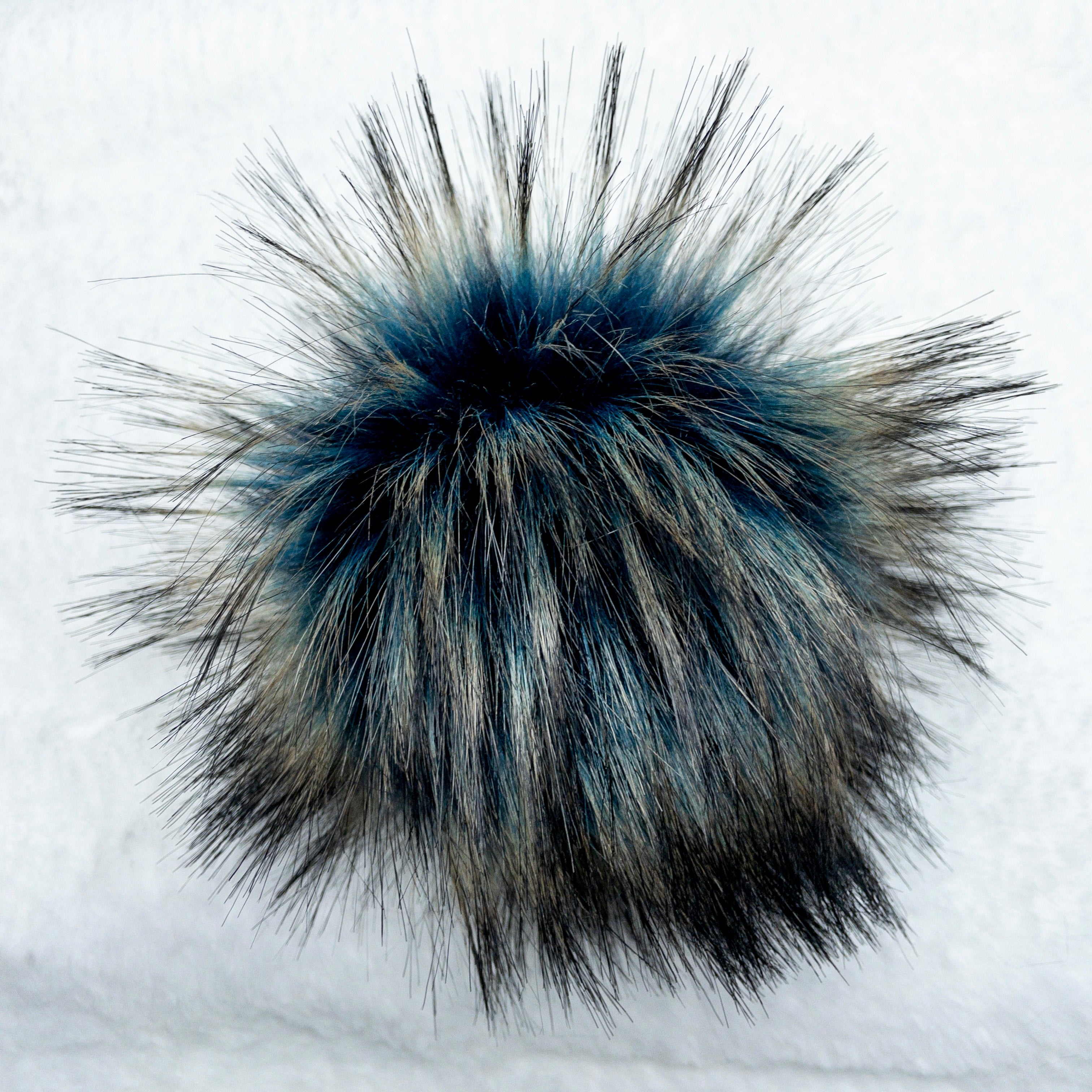 Blue Moonlit Walk Lux Faux Fur Quick Connect Pom Pom