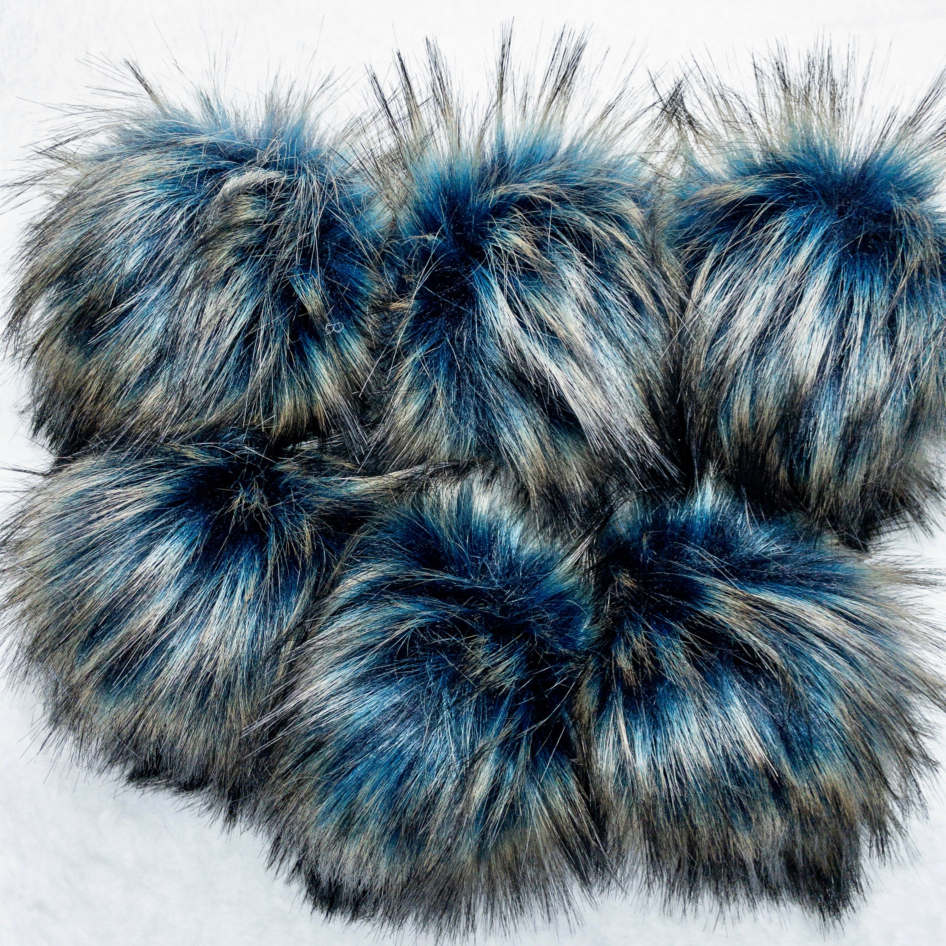 Blue Moonlit Walk Lux Faux Fur Quick Connect Pom Pom