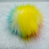 Rainbow Lux Faux Fur Quick Connect Pom Pom