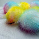 Rainbow Lux Faux Fur Quick Connect Pom Pom