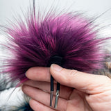 Berry Super Lux Faux Fur Quick Connect Pom Pom