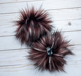 Burgundy Husky Lux Faux Fur Quick Connect Pom Pom