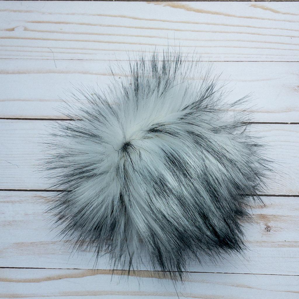 White Husky Lux Faux Fur Quick Connect Pom Pom
