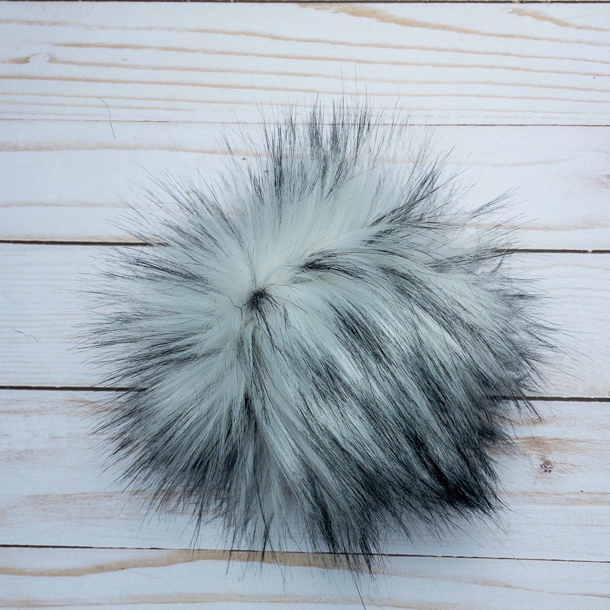 White Husky Lux Faux Fur Quick Connect Pom Pom