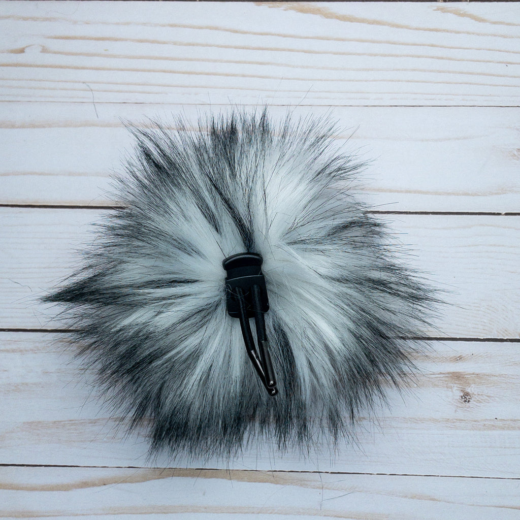 White Husky Lux Faux Fur Quick Connect Pom Pom