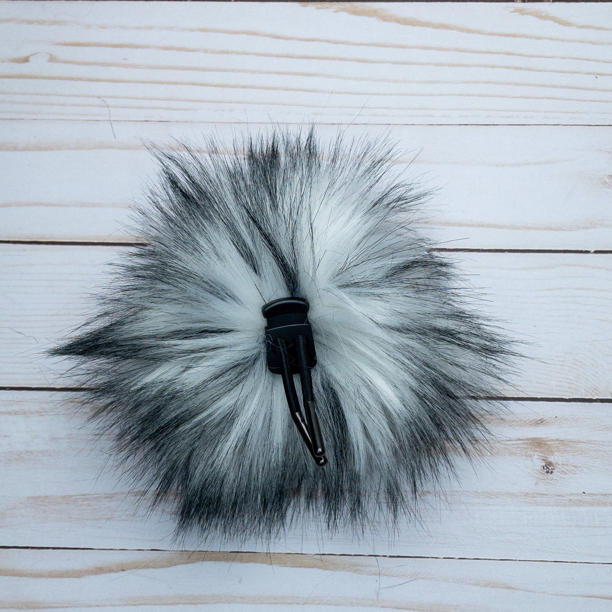 White Husky Lux Faux Fur Quick Connect Pom Pom