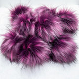 Berry Super Lux Faux Fur Quick Connect Pom Pom