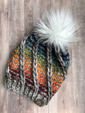 Rainbow Swirl 100% Malabrigo Rasta Merino Wool Beanie Hat by Nor'easter Knits