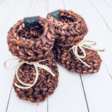 Belgian Chocolate Moose Luxury Crochet Baby Booties