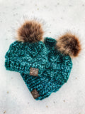 The Gibbon Beanie: Teal Feather 100% Pure Merino Wool