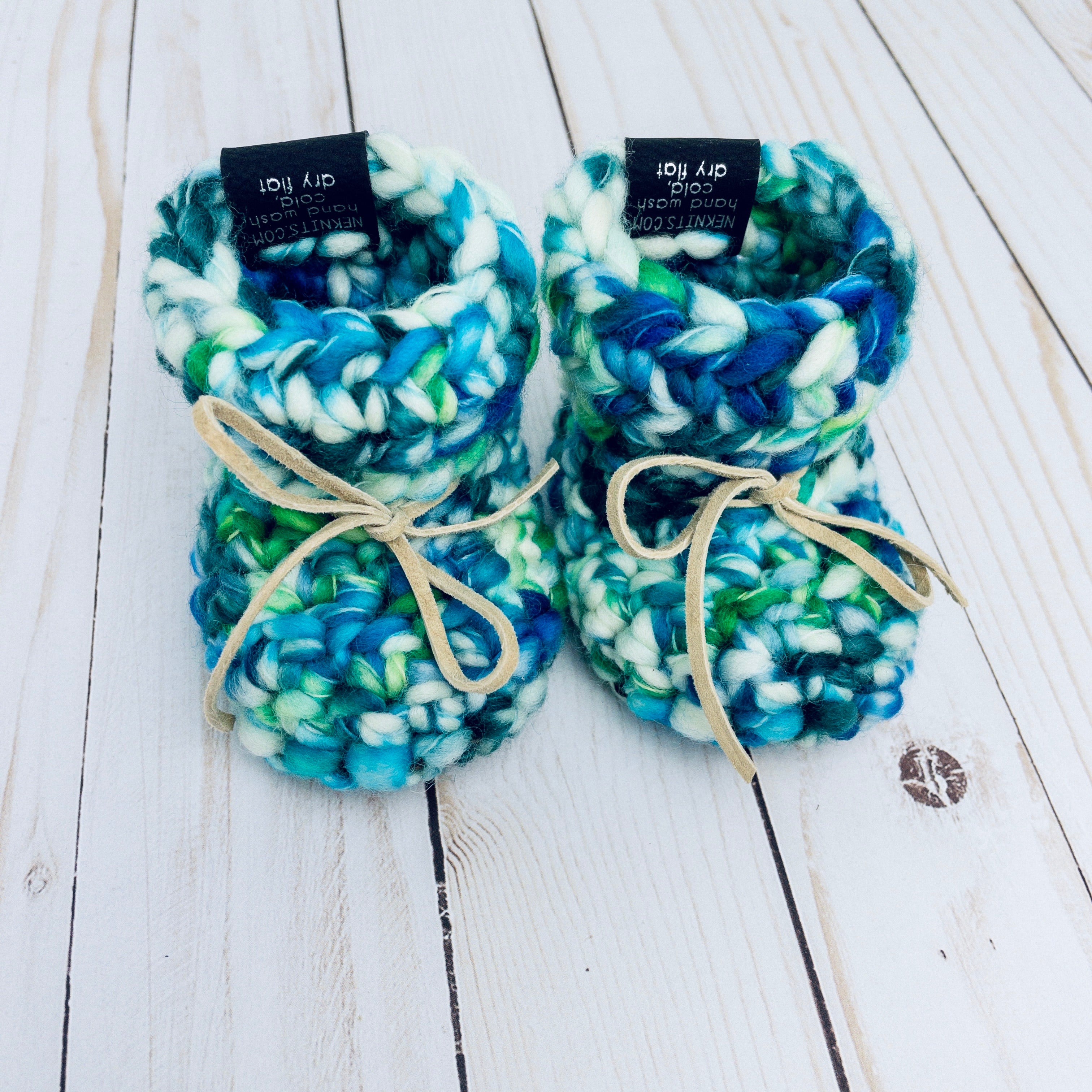 Blue Lagoon Luxury Crochet Baby Booties