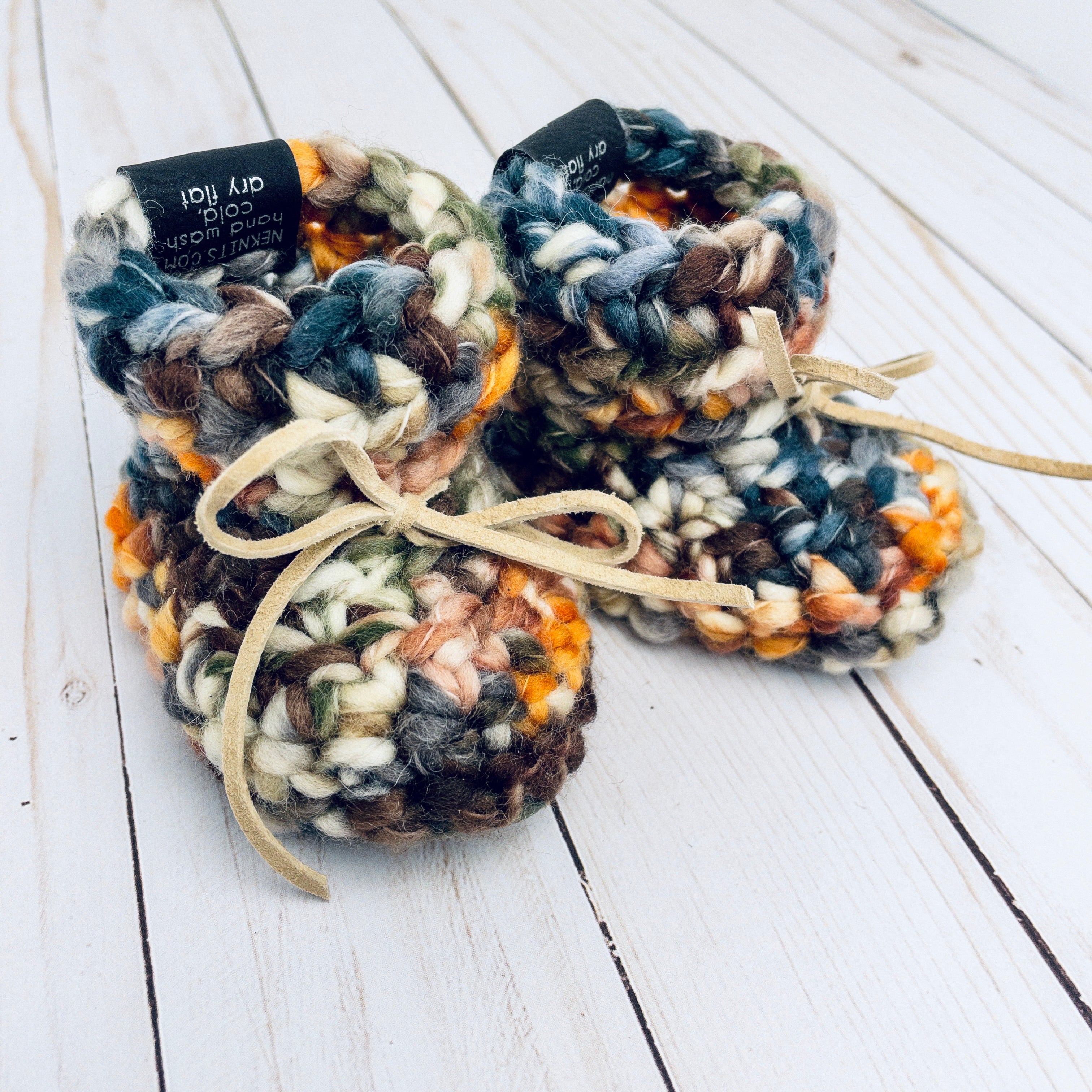 Pumpkin Spice Luxury Crochet Baby Booties