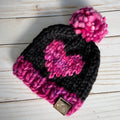 Sweetheart Black and Baya Electrica 100% Pure Merino Wool Baby Beanie