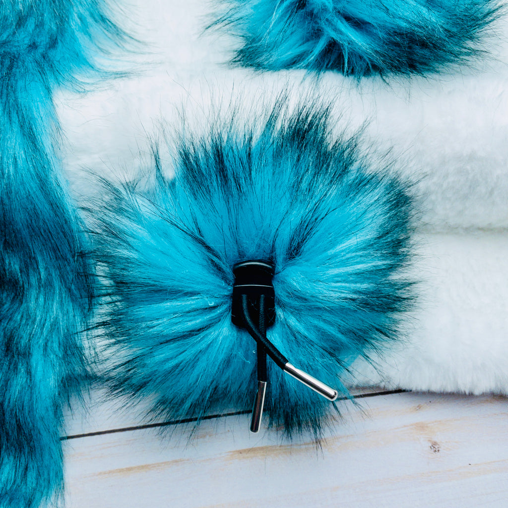 Turquois Husky Lux Faux Fur Quick Connect Pom Pom