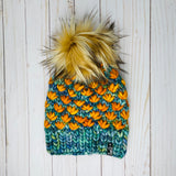 Indacita Sunset Lotus Flower Beanie 100% Merino Wool