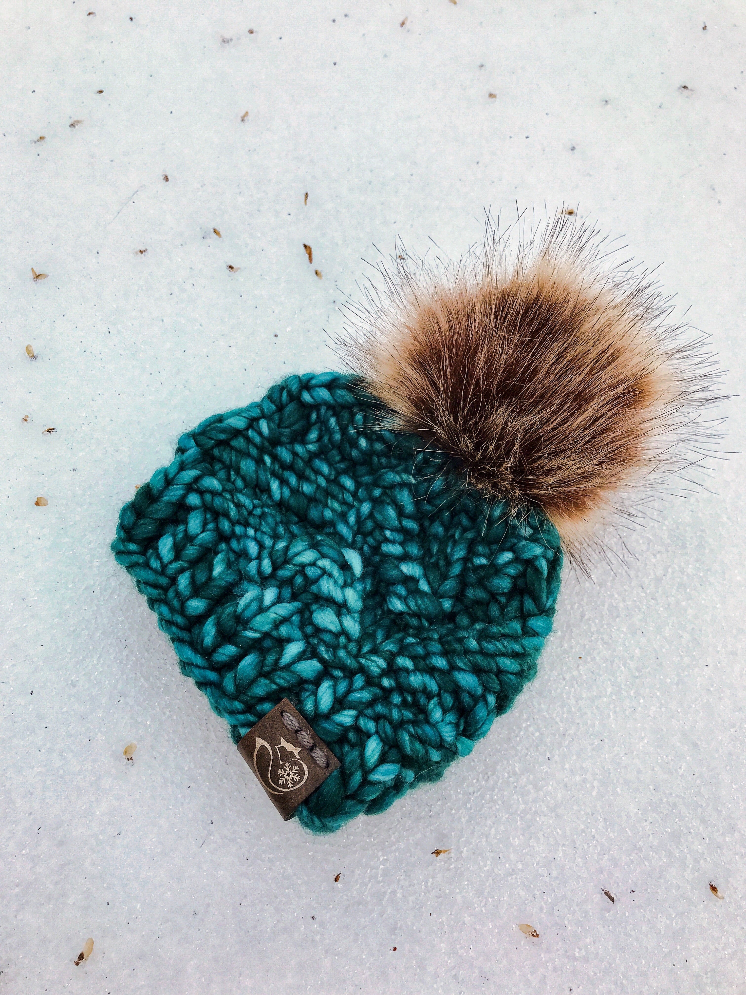 The Gibbon Beanie: Teal Feather 100% Pure Merino Wool